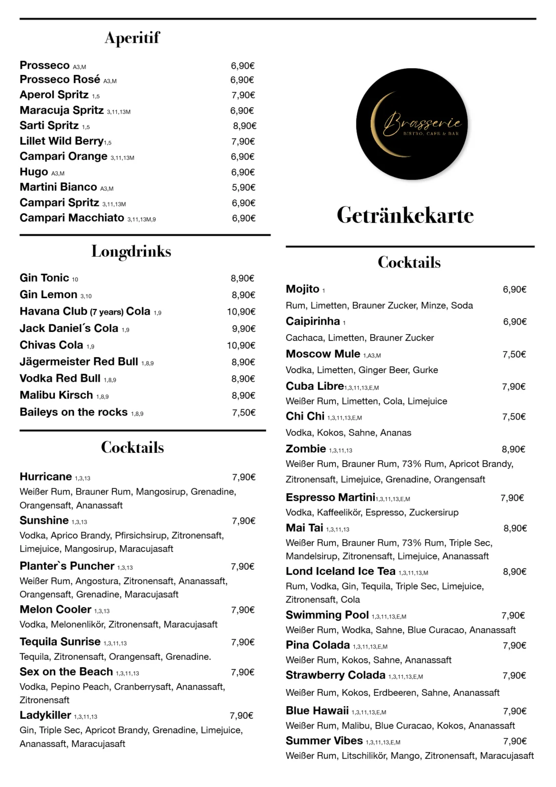 Brasserie Speisekarte Seite 6