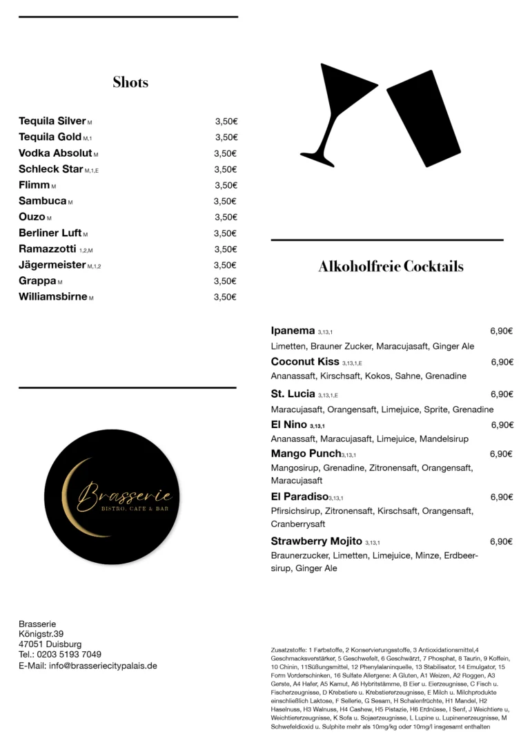 Brasserie Speisekarte Seite 5